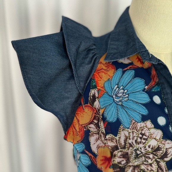 CQ by CQ Short Ruffle Sleeve Semi-Sheer Dress (655) - Picture 8 of 13